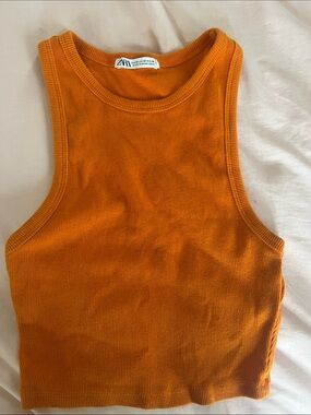 Orange / tan ZARA crop top